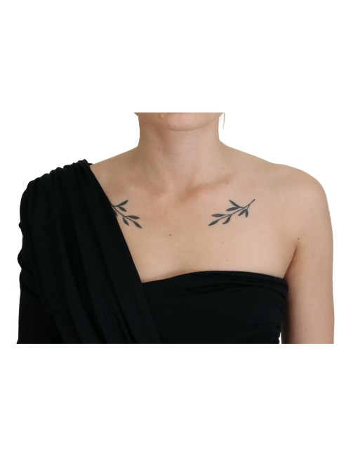 Robe fourreau noire Dolce & Gabbana asymétrique en laine