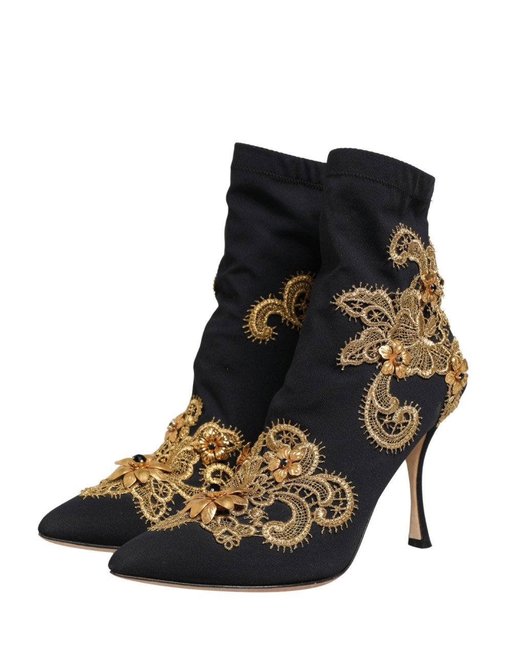 Bottines Dolce & Gabbana broderie or & cristaux – Luxe iconique