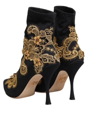 Bottines Dolce & Gabbana broderie or & cristaux – Luxe iconique