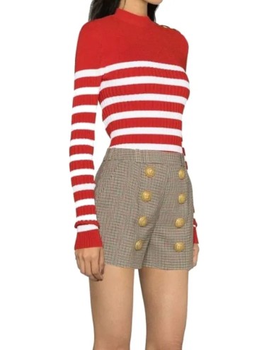 Short à taille haute à carreaux -BALMAIN