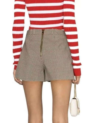 Short à taille haute à carreaux -BALMAIN
