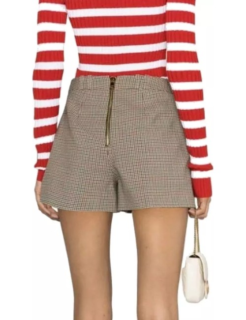 Short à taille haute à carreaux -BALMAIN