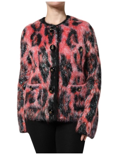 Gilet Dolce & Gabbana rouge en laine mohair à boutons