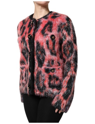 Gilet Dolce & Gabbana rouge en laine mohair à boutons