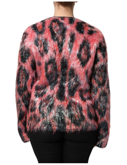 Gilet Dolce & Gabbana rouge en laine mohair à boutons