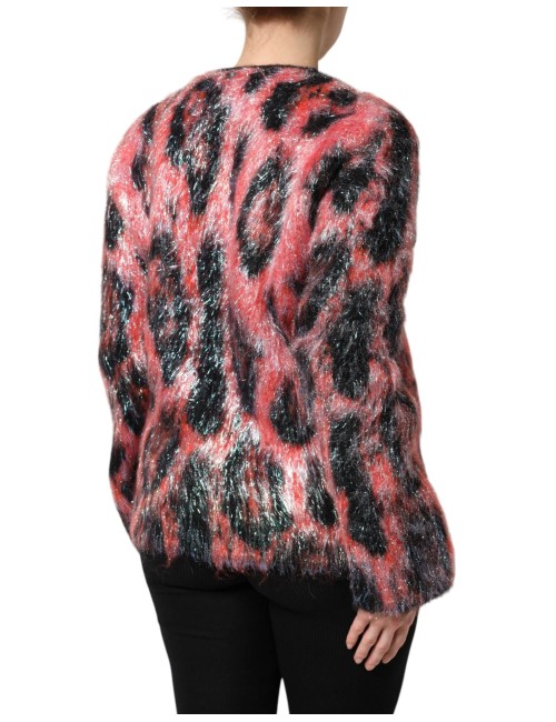 Gilet Dolce & Gabbana rouge en laine mohair à boutons