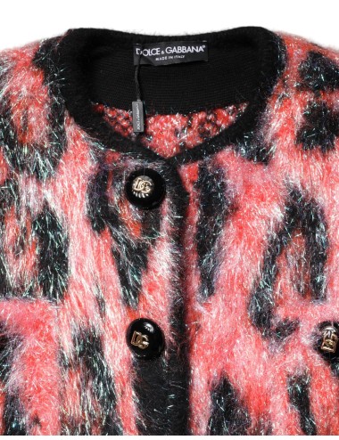 Gilet Dolce & Gabbana rouge en laine mohair à boutons