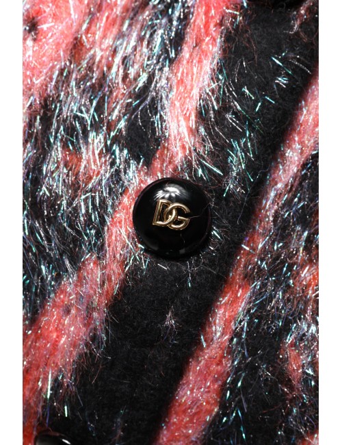 Gilet Dolce & Gabbana rouge en laine mohair à boutons