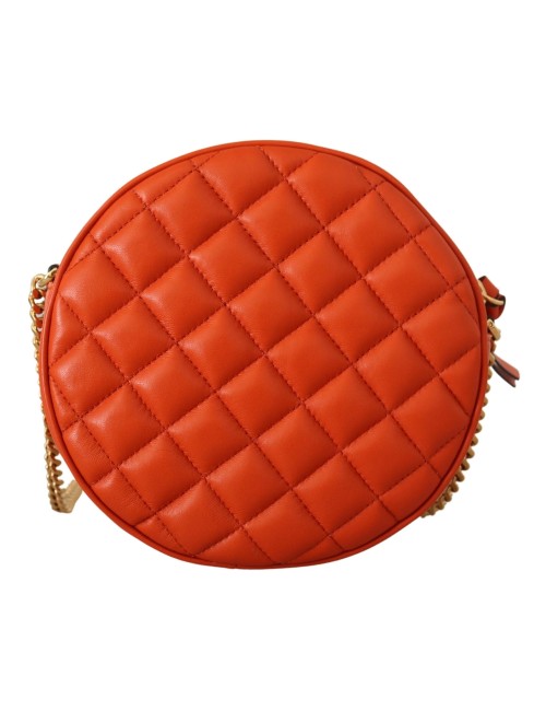 Sac bandoulière rond Versace Medusa en cuir nappa rouge