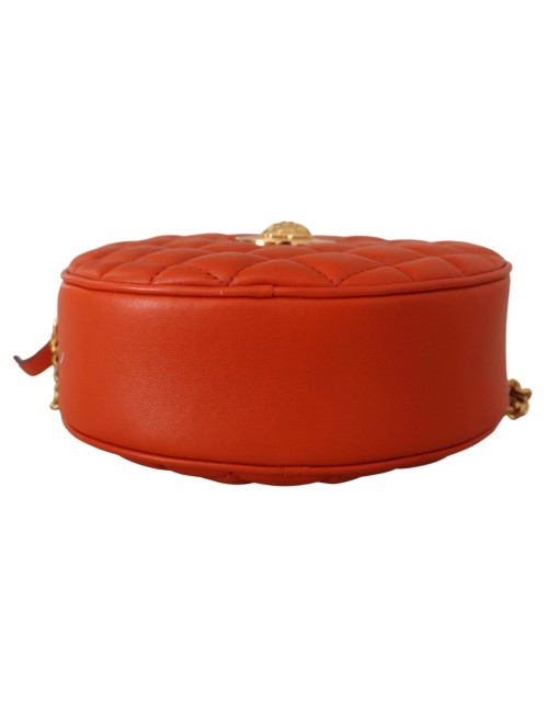 Sac bandoulière rond Versace Medusa en cuir nappa rouge
