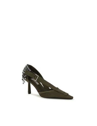 PRADA ESCARPINS EN TOILE ORNÉS DE CRISTAUX