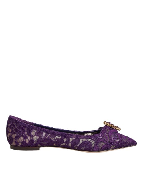 Vally Ballerinas — Taormina Lace Crystals Flats Couleur : Violet (Purple)