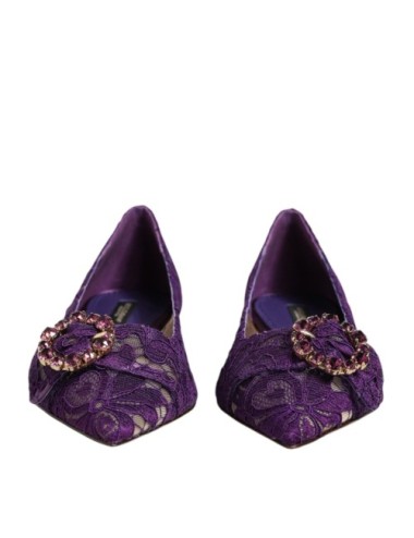 Vally Ballerinas — Taormina Lace Crystals Flats Couleur : Violet (Purple)