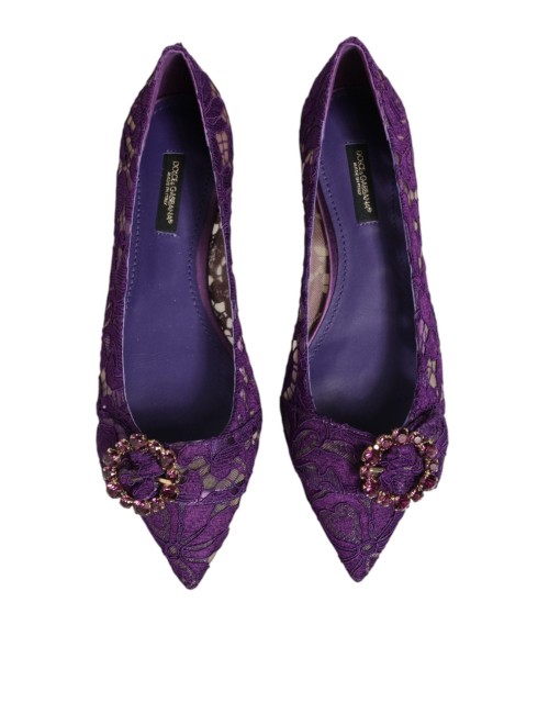 Vally Ballerinas — Taormina Lace Crystals Flats Couleur : Violet (Purple)