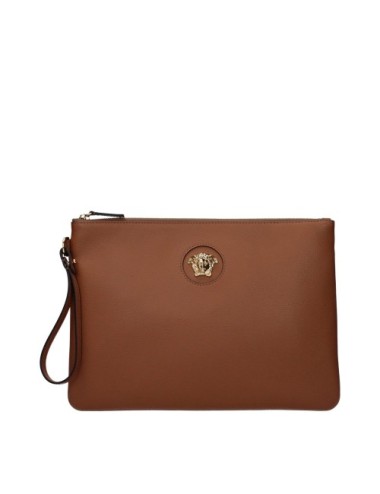 Pochette Versace en cuir marron