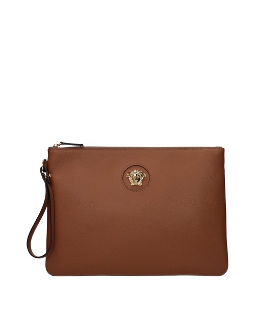 Pochette Versace en cuir marron
