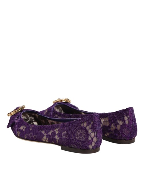 Vally Ballerinas — Taormina Lace Crystals Flats Couleur : Violet (Purple)