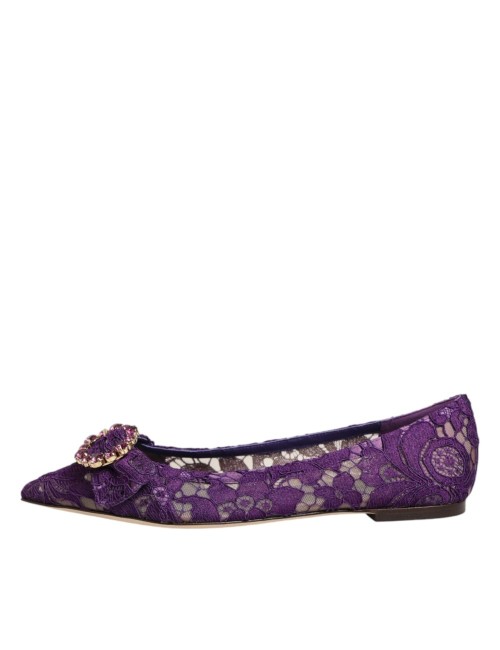 Vally Ballerinas — Taormina Lace Crystals Flats Couleur : Violet (Purple)