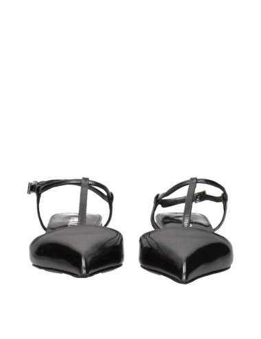 PRADA MULES LOGO CUIR GRIS FONCÉ