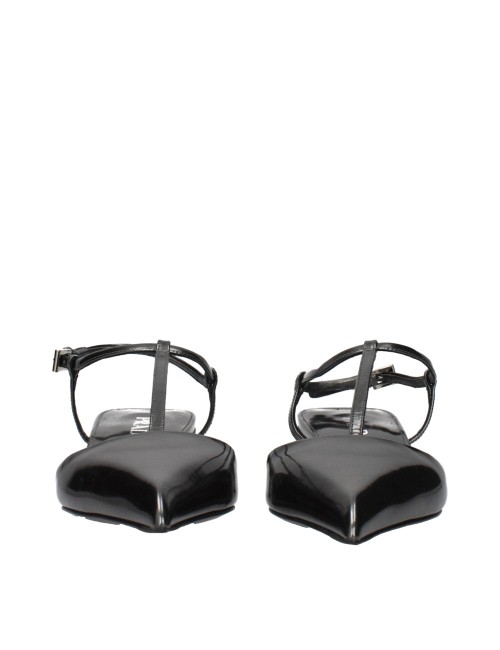 PRADA MULES LOGO CUIR GRIS FONCÉ