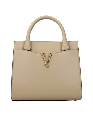 Sac à main en cuir beige Versace
