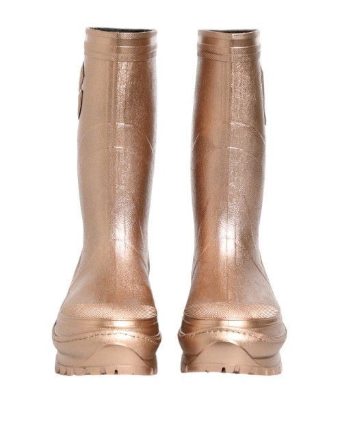 Dolce & Gabbana Rose Gold Rubber Pull On Rain Boots  Shoes