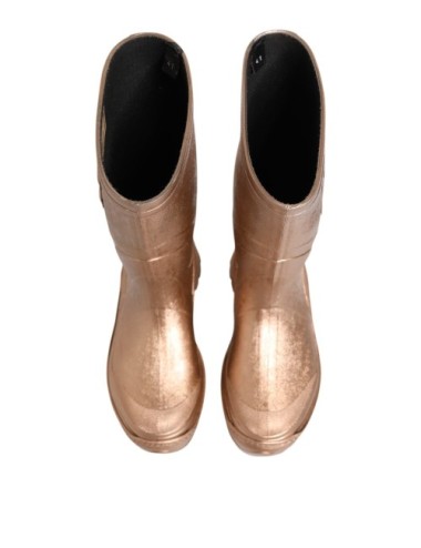 Dolce & Gabbana Rose Gold Rubber Pull On Rain Boots  Shoes - Paloma Private Club