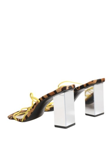 Sandales Dolce Gabbana Multicolore Cuir Talon Bloc Luxe Femme