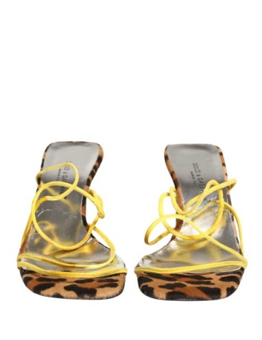 Sandales Dolce Gabbana Multicolore Cuir Talon Bloc Luxe Femme