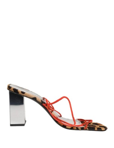 DOLCE & GABBANA SANDALES TALON BLOC CUIR MULTICOLORE