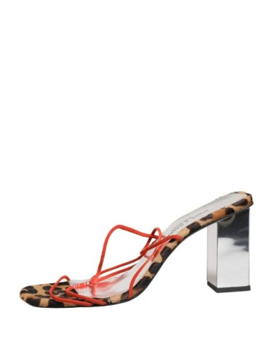 DOLCE & GABBANA SANDALES TALON BLOC CUIR MULTICOLORE