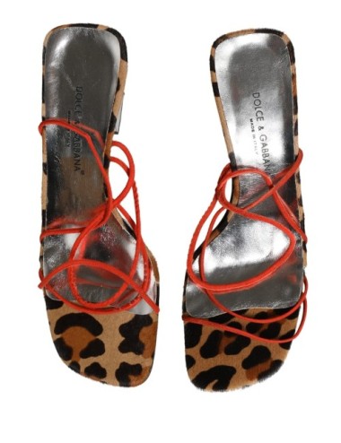 Sandales Dolce Gabbana Multicolore Cuir Talon Bloc Luxe Femme