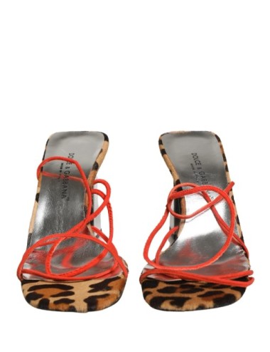 Sandales Dolce Gabbana Multicolore Cuir Talon Bloc Luxe Femme