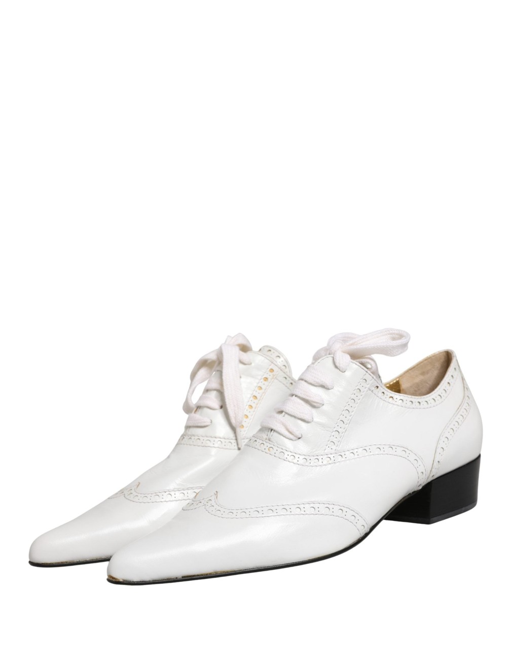 DOLCE & GABBANA OXFORD BROGUE CUIR BLANC