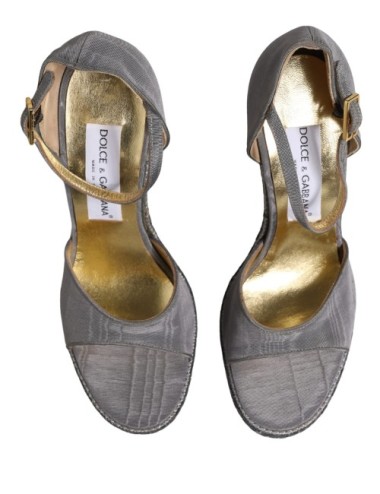Sandales à Talons Hauts Dolce & Gabbana – Gris Élégant à Bride Cheville