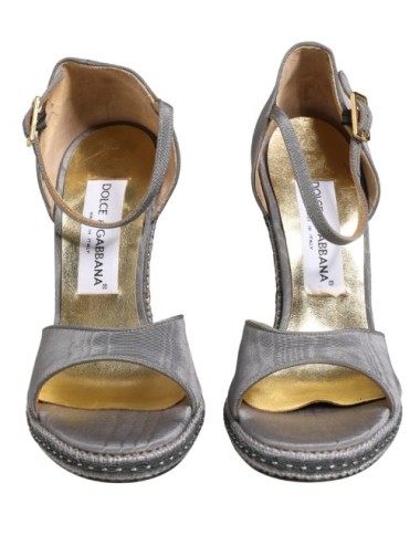 Sandales à Talons Hauts Dolce & Gabbana – Gris Élégant à Bride Cheville