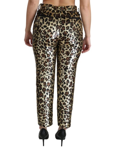 Pantalon Dolce & Gabbana léopard sequins – Taille haute luxe