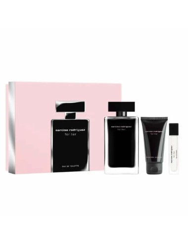 Narciso Rodriguez For Her Eau De Toilette Spray 100ml Coffret 3 Produits