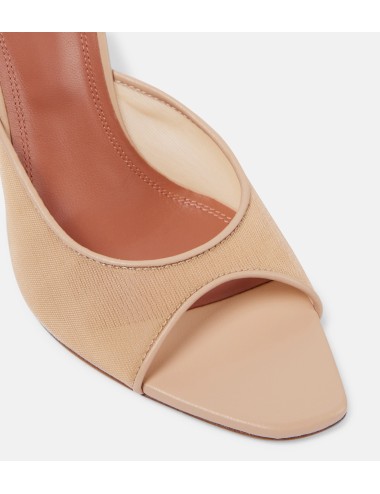 Amina Muaddi Alexa 95 Mules Résille Blanc Talon 9,5cm- Paloma Private Club