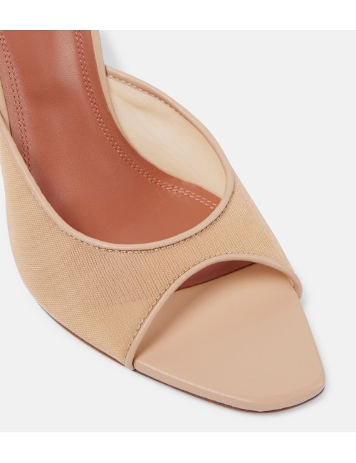 AMINA MUADDI ALEXA 95 MULES RÉSILLE BLANC TALON 9,5 CM