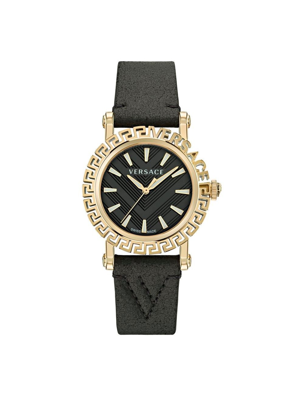 Versace Black Fur Dress Watch