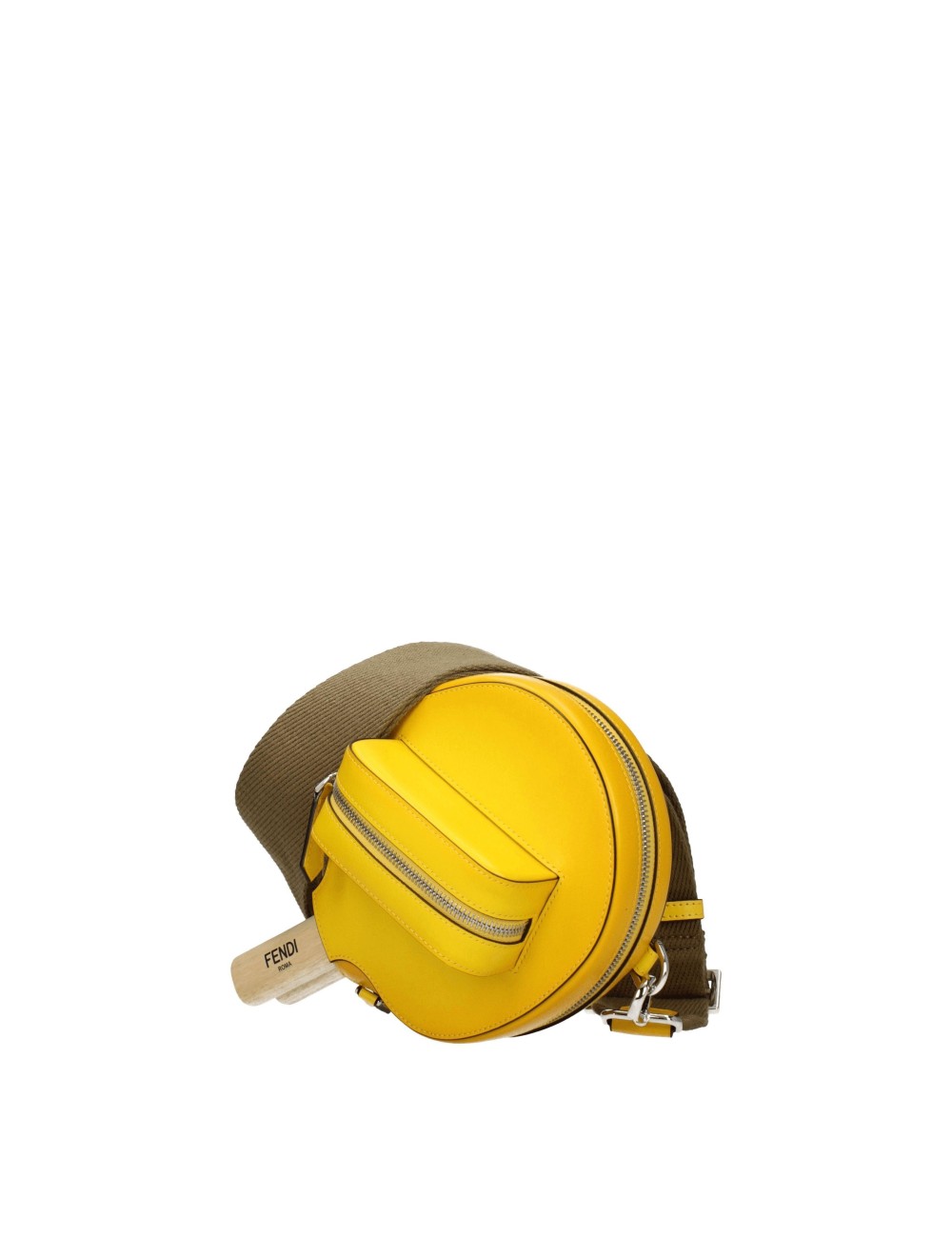 Fendi Porte Raquette en Cuir Jaune – Élégance Sport Luxe