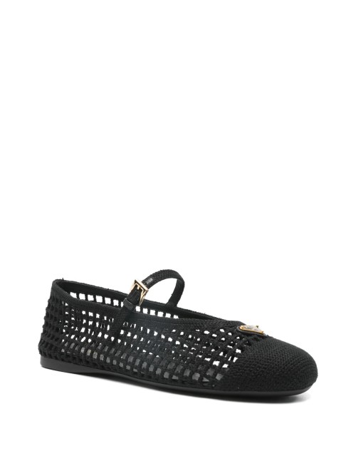 PRADA BALLERINES CROCHET AJOURÉES NOIRES
