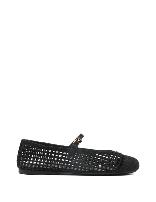 PRADA BALLERINES CROCHET AJOURÉES NOIRES