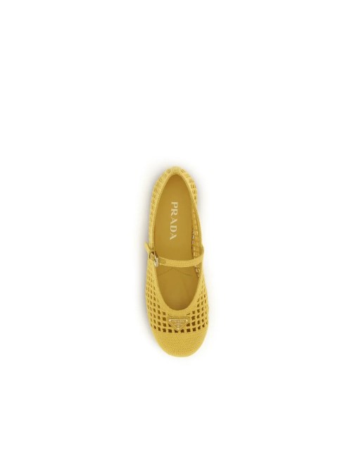 PRADA BALLERINES CROCHET BICOLORE COTON