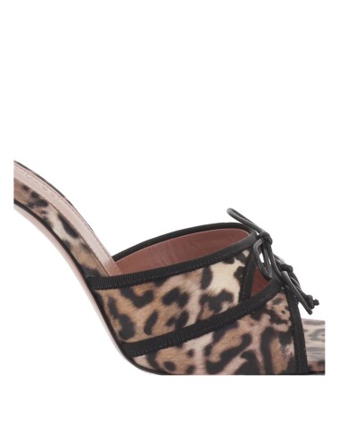 Amina Muaddi mules soie multicolore talon sculptural- Paloma Private Club