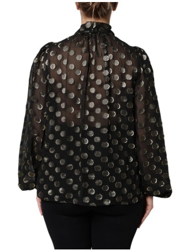 Blouse Transparente Dolce & Gabbana à Pois avec Col Noué