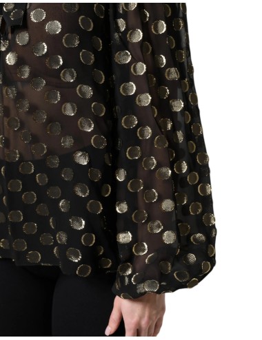 Blouse Transparente Dolce & Gabbana à Pois avec Col Noué