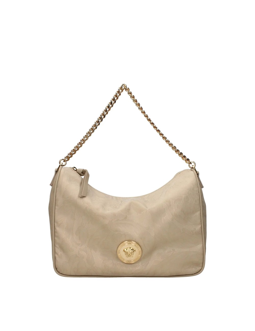 Sac Cabas Versace La Medusa Beige en Toile et Cuir | Paloma Private Club