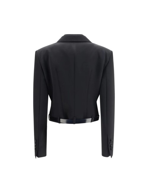 Dolce & Gabbana Veste Noire en Laine – Élégance Italienne Sensuelle